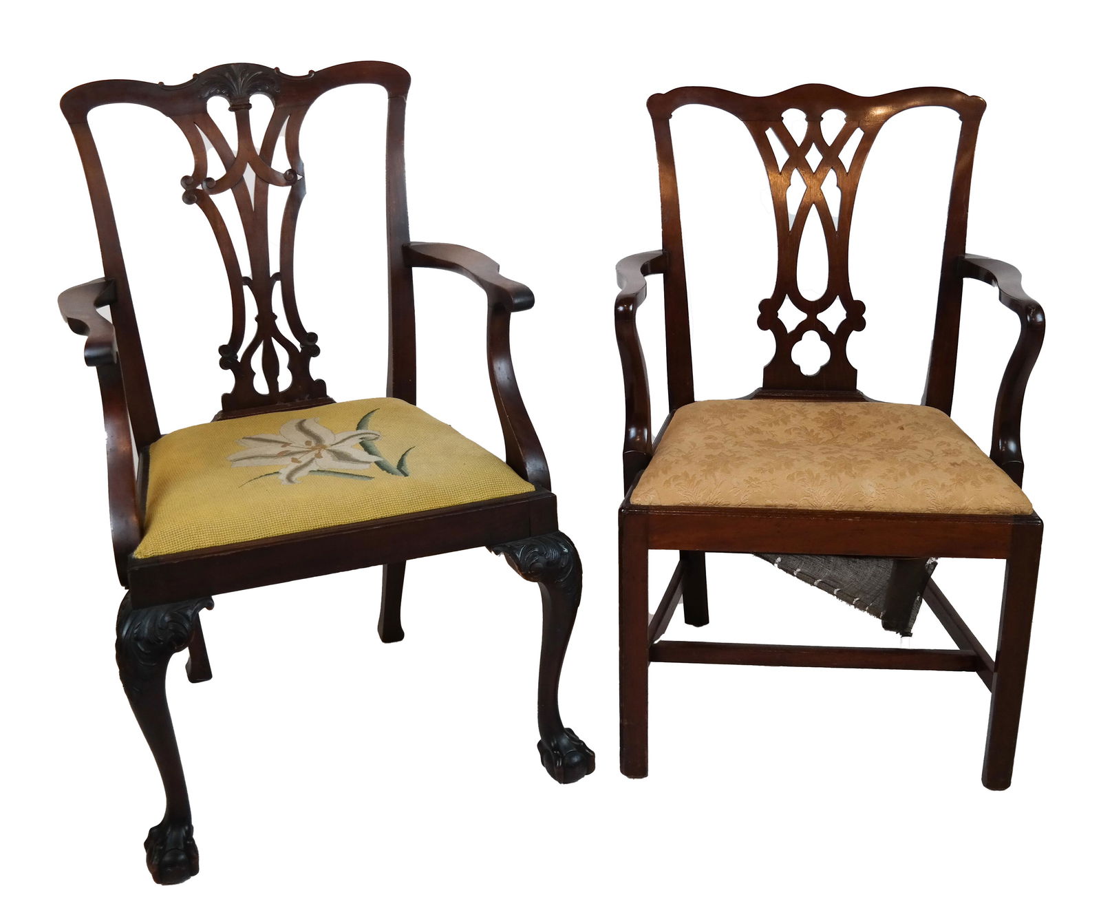 Two Antique Mahogany Arm Chairs (1 of 10)