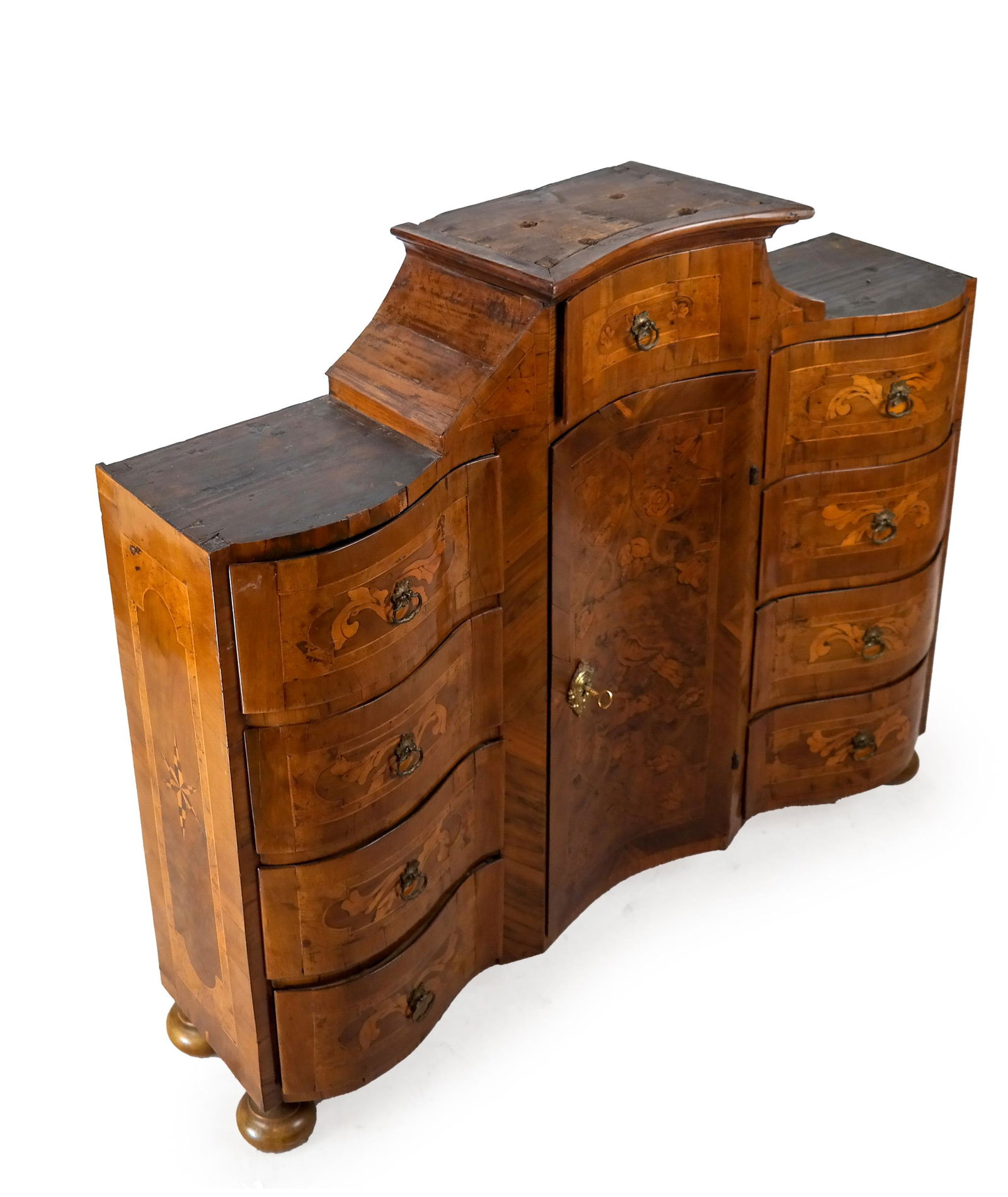 Serpentine Walnut Inlaid Cabinet (1 of 6)