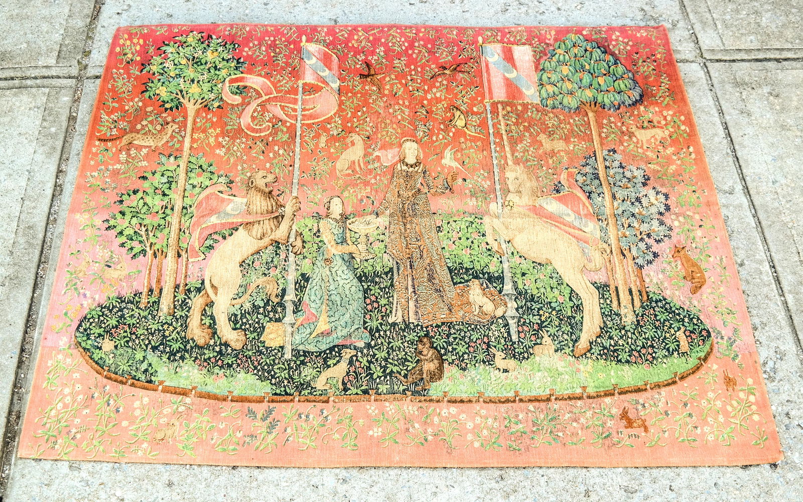 Figural Animal Decorated Tapestry (1 of 6)