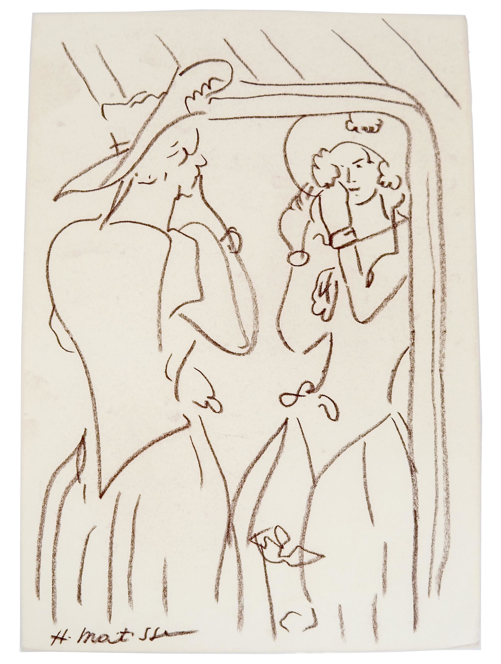 H. MATISSE: Woman in Mirror - Drawing (1 of 5)