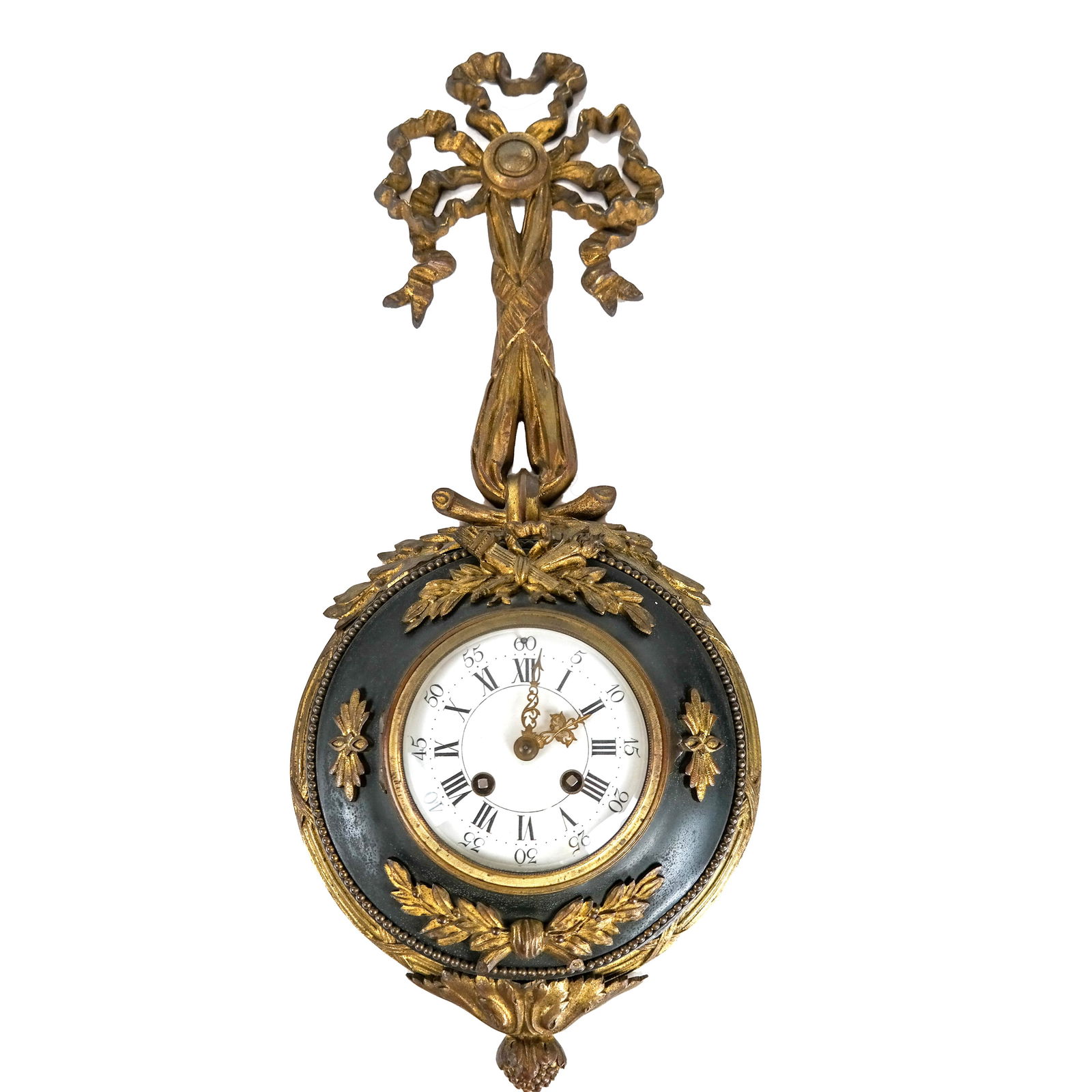 French Bronze and Enamel Cartel Wall Clock (1 of 8)