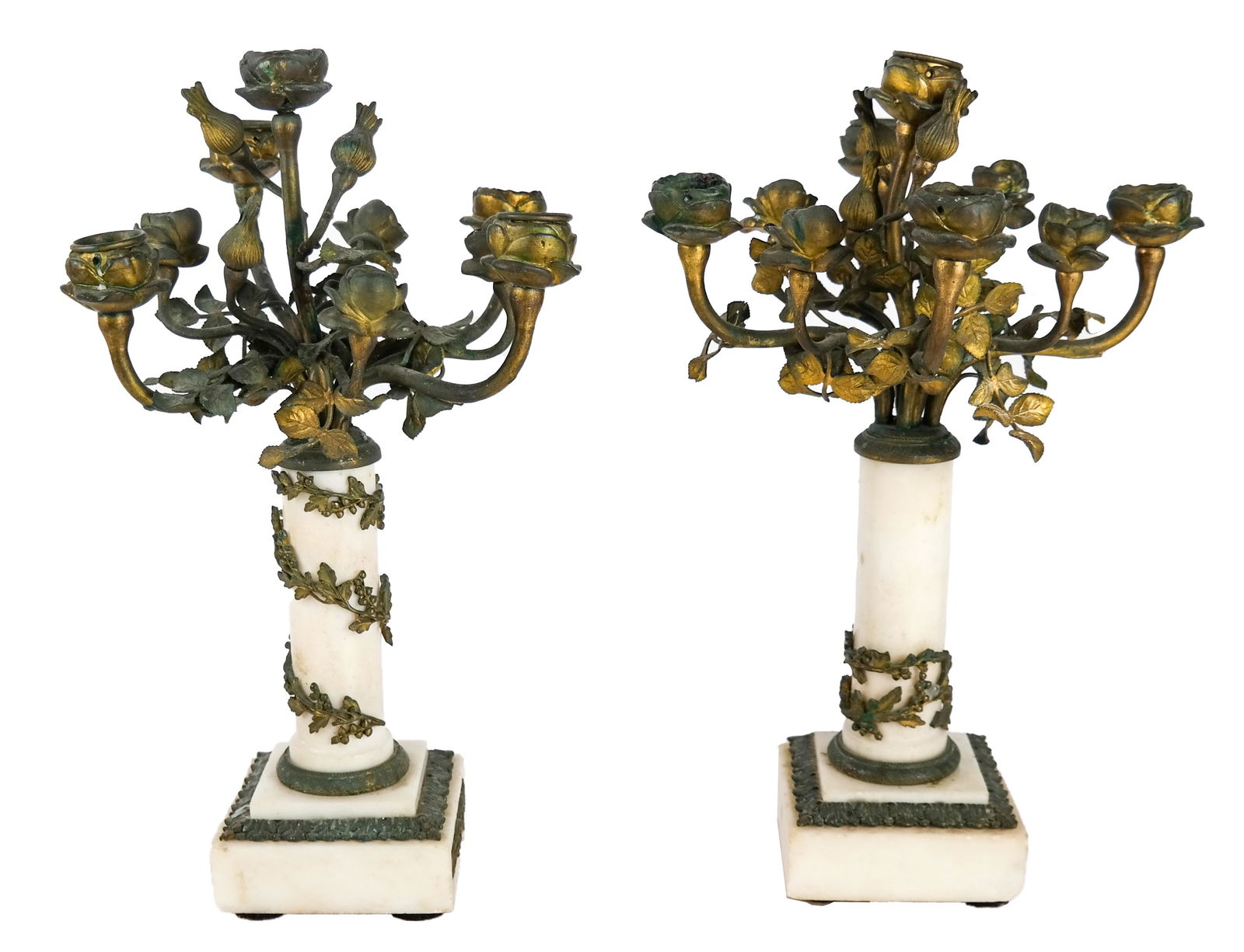 Pair Bronze and Marble Candelabra (1 of 6)