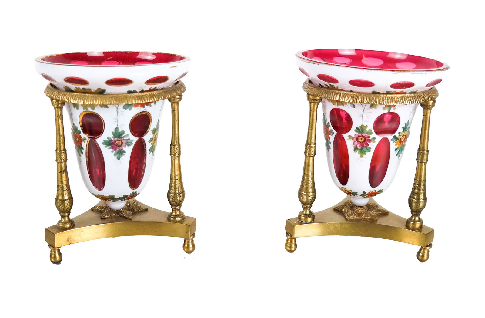 Pair Bohemian Glass Candlesticks (1 of 8)