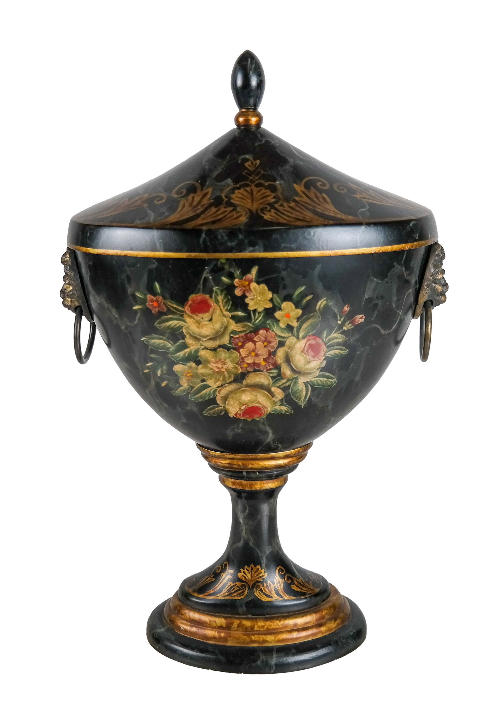 Tole Floral-Decorated Urn (1 of 6)