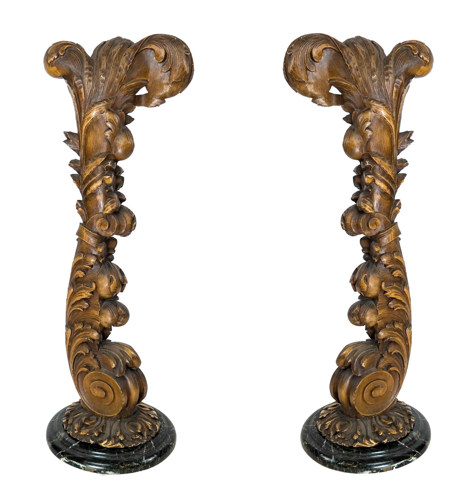 Pair of JANSEN Carved Wood Pedestal Supports (1 of 10)