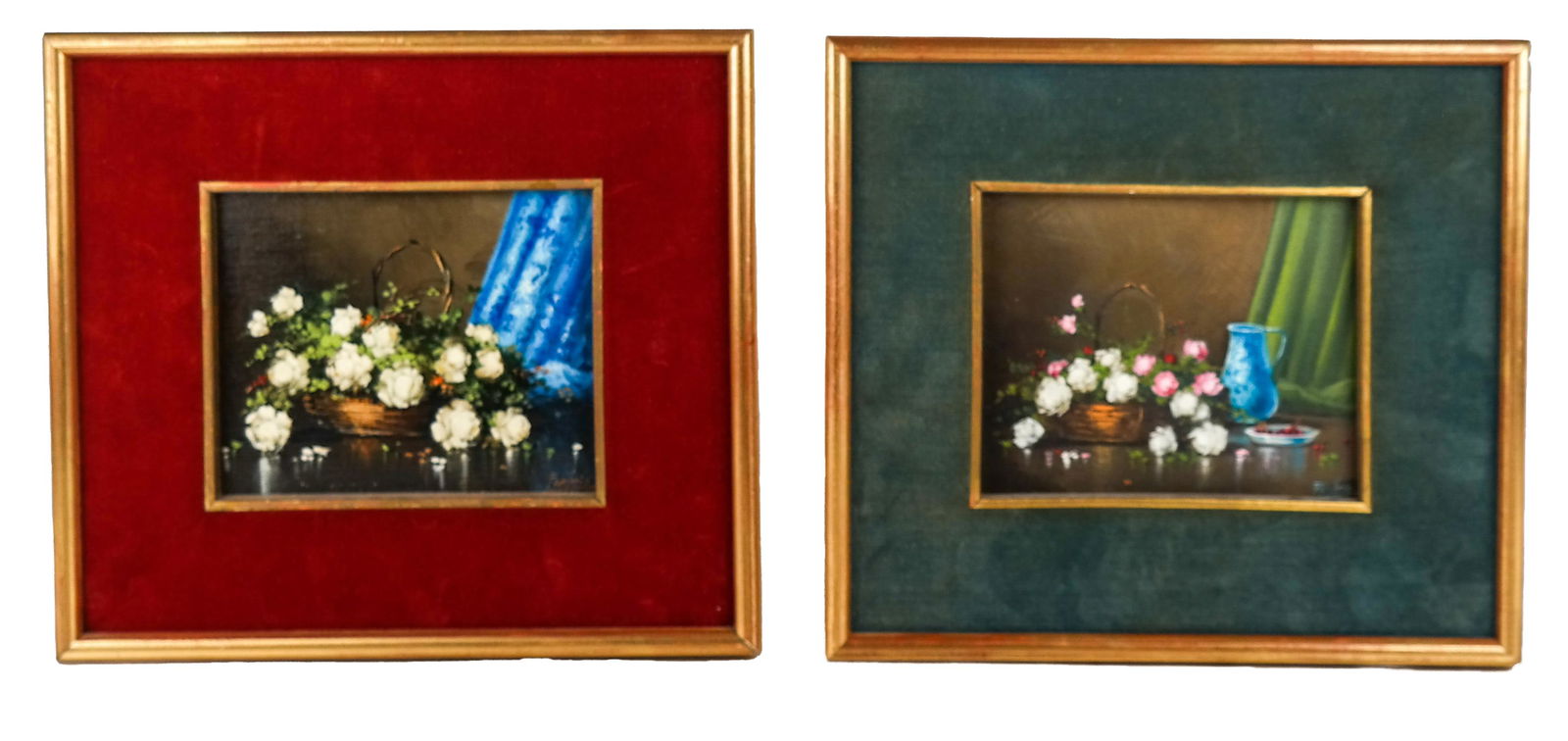 FONLIRIO [?]: Two Floral Still Lifes - Oil on Boar (1 of 7)