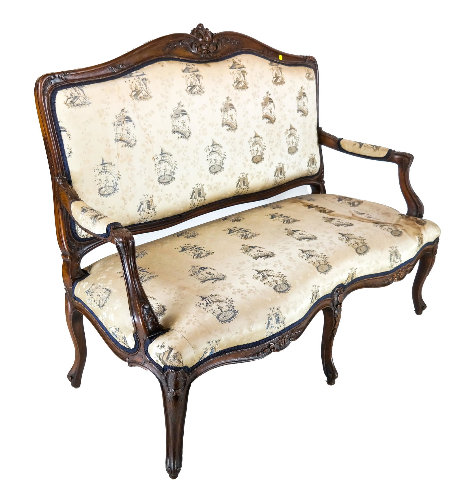 Louis XV Carved Walnut Settee (1 of 7)