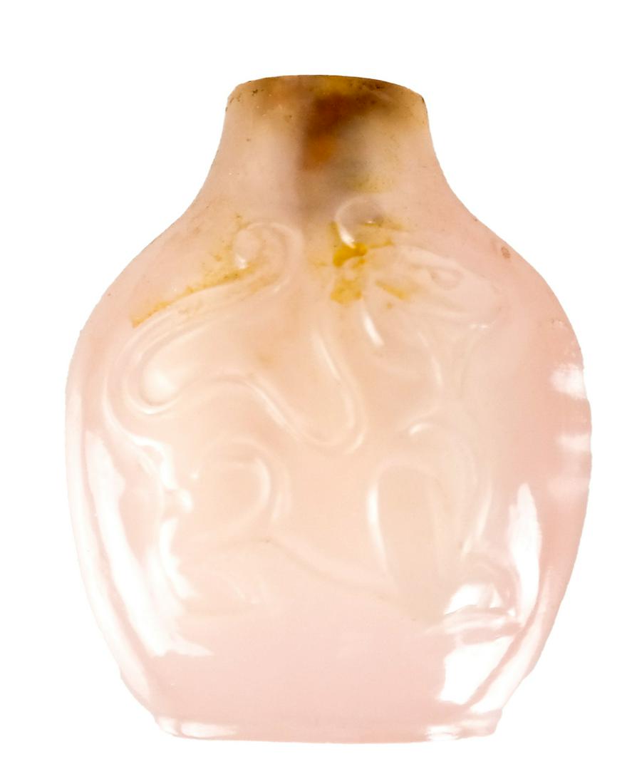Chinese Pink Rose Quartz Snuff Bottle (1 of 3)