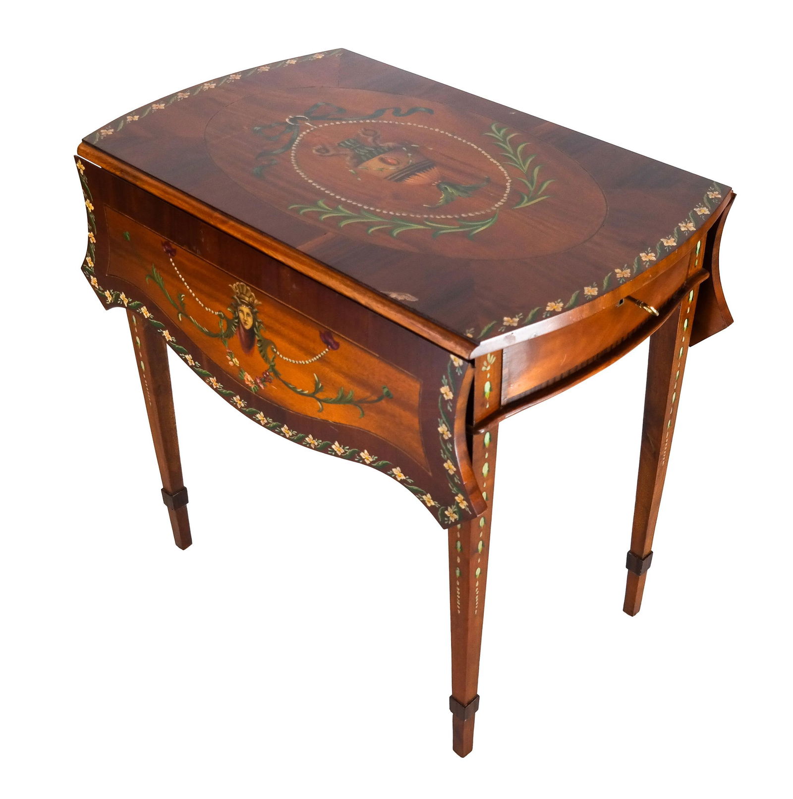 Painted Satinwood Pembroke Drop Leaf Table (1 of 7)