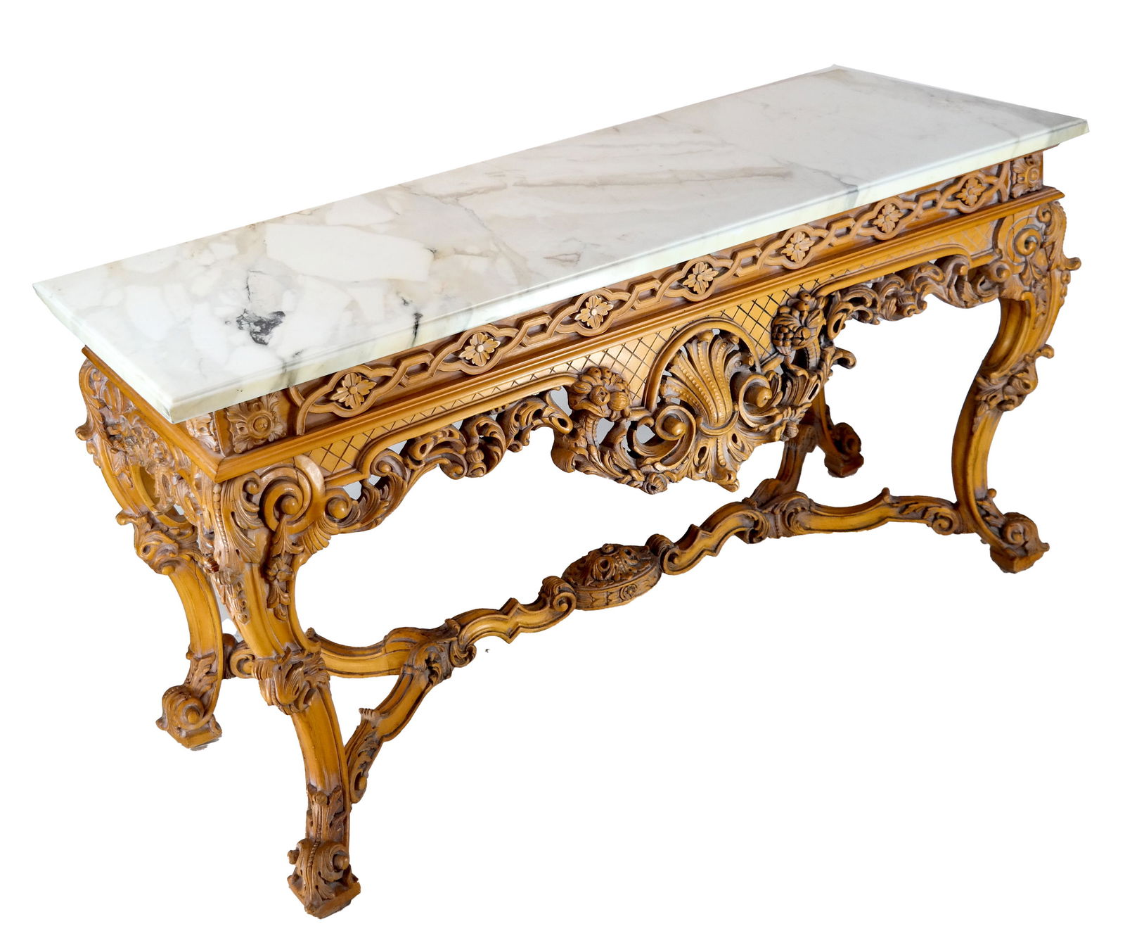 French Ornate Marble Top Console (1 of 9)