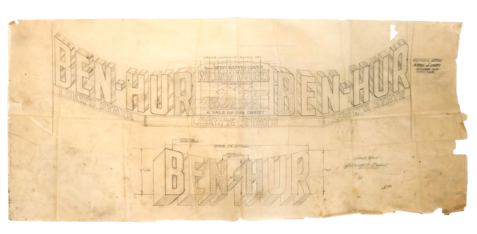 Artkfrat-Strauss Studios "Ben Hur" Sign Rendering (1 of 6)