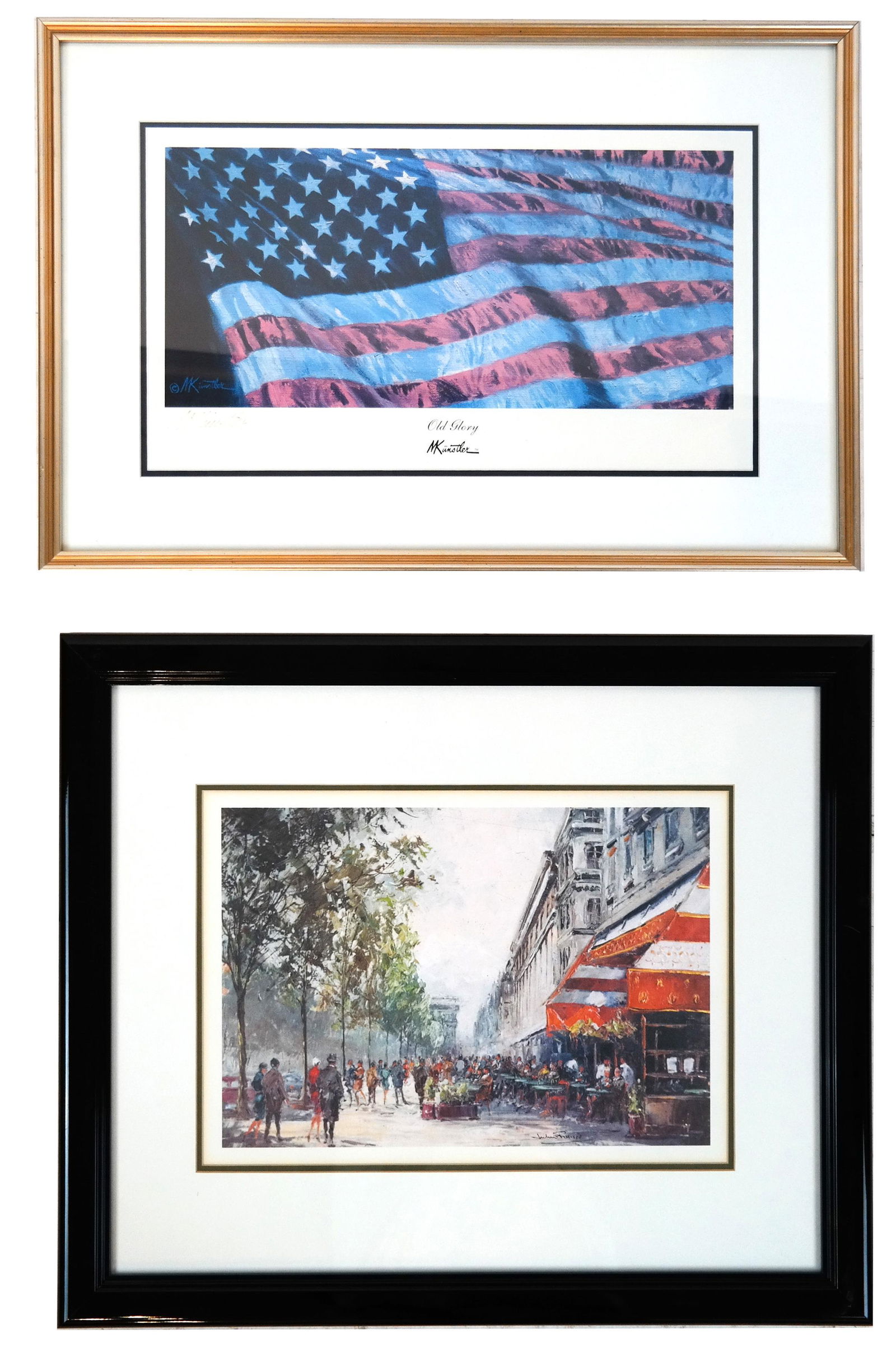 Two Prints: Street Scene, Flag (1 of 9)