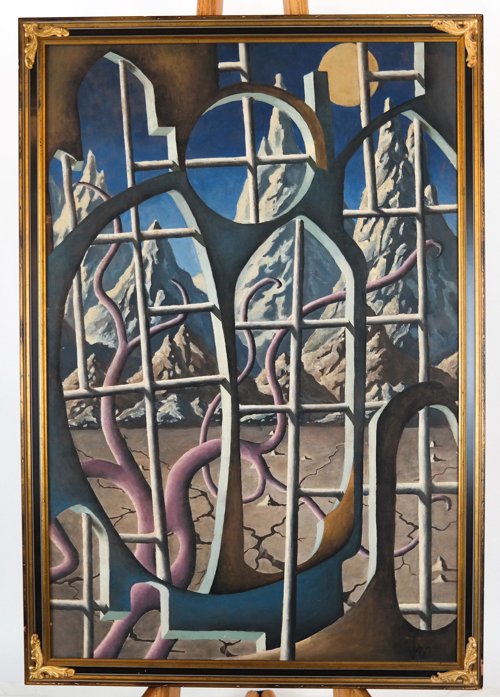 Surrealist Landscape Seen Through Gates - O/C (1 of 5)