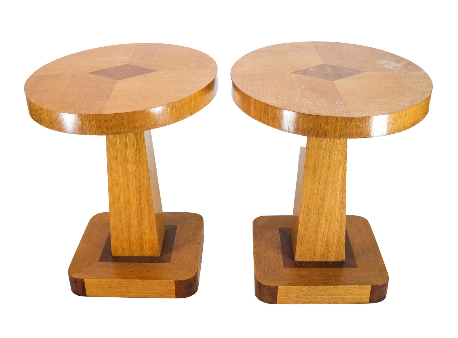 Pair Art Deco-Style Pedestal Side Tables (1 of 8)