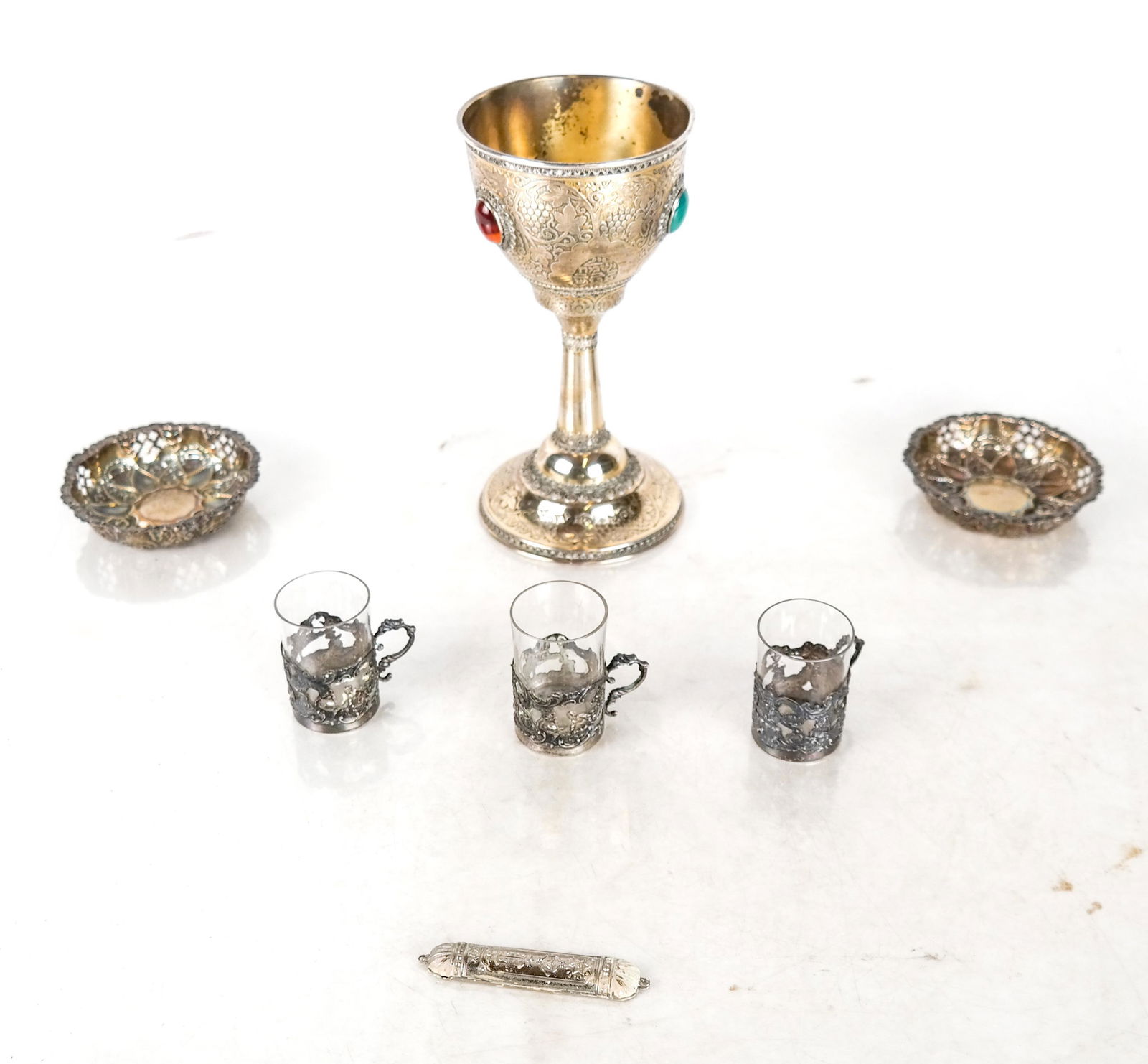 Assorted Silver Plate Lot, Including Judaica (1 of 10)