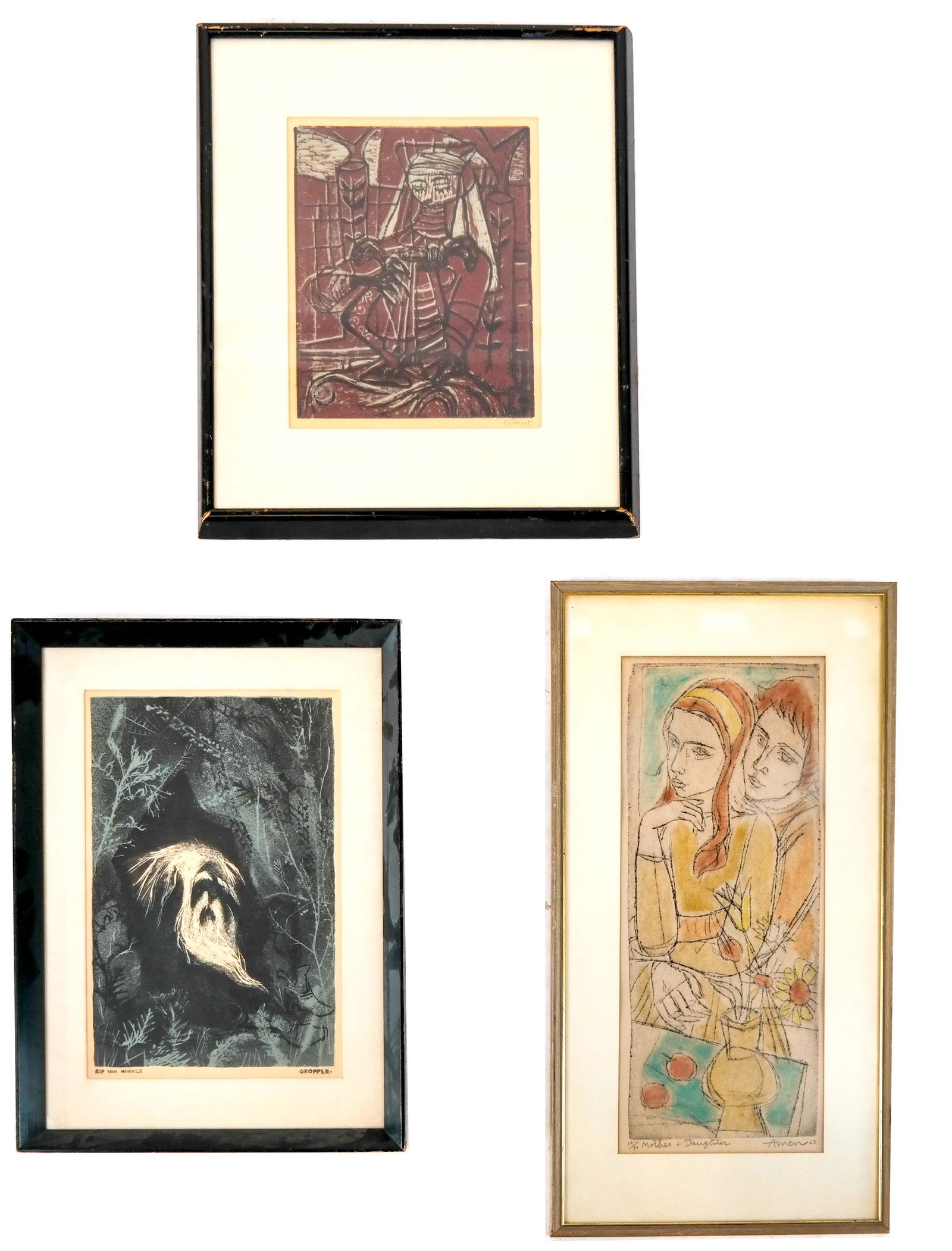 Group of 3 Modernist Prints, Signed (1 of 11)