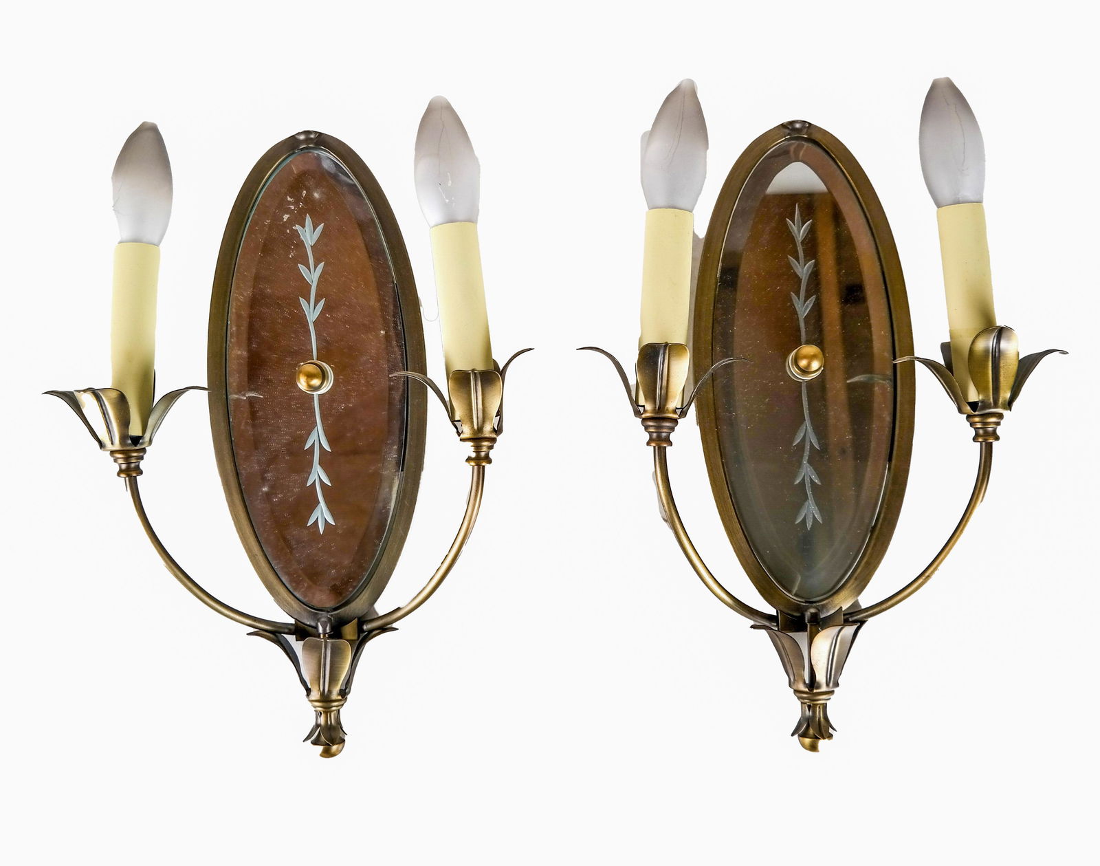 Pair Oval Modern Wall Sconces (1 of 6)