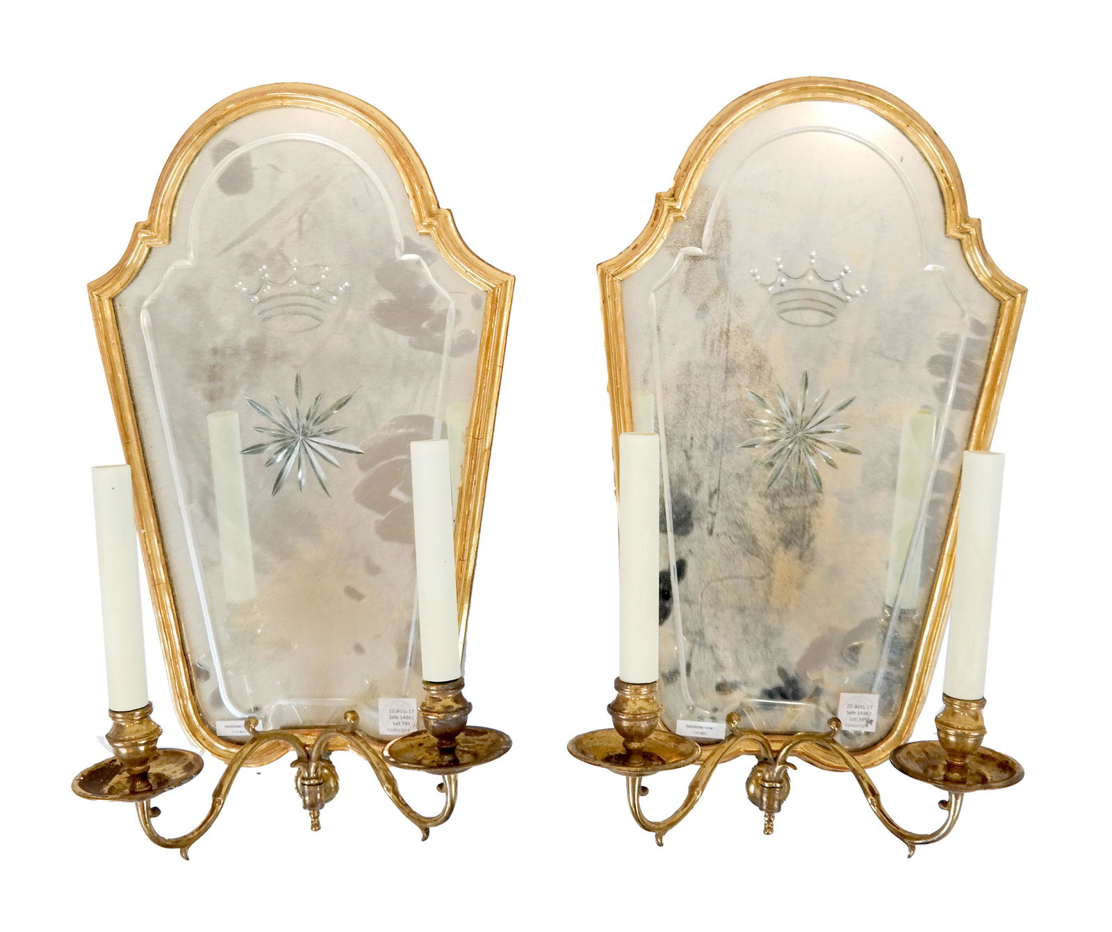 Pair Queen Anne-Style Gilt Wood Sconces (1 of 6)