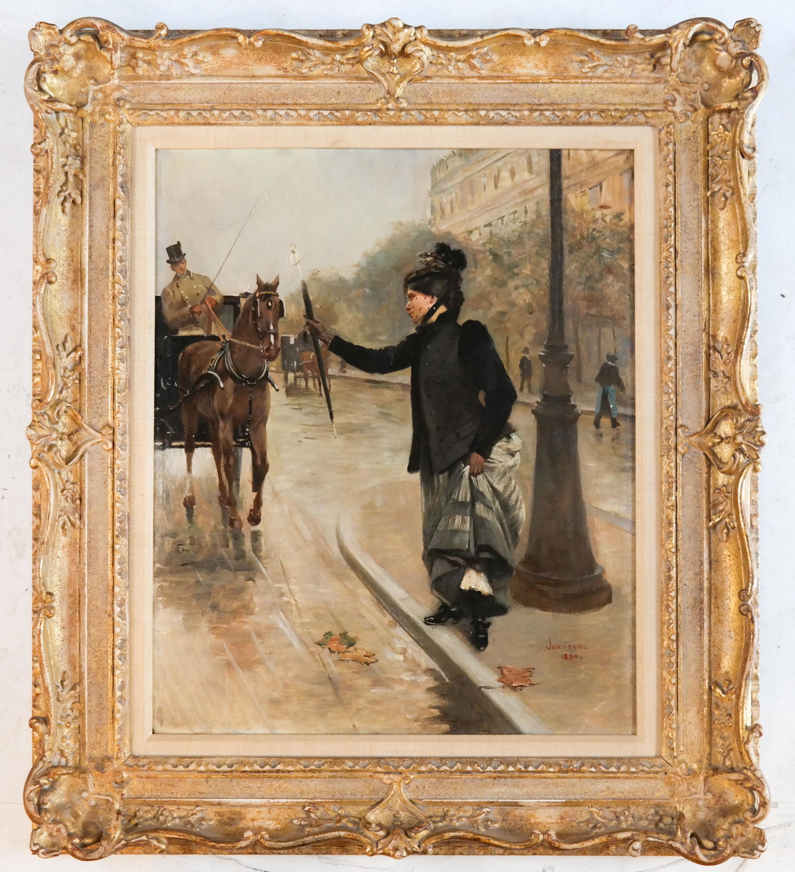 Etienne A. E. JOANNON: Hailing a Cab - Painting (1 of 7)