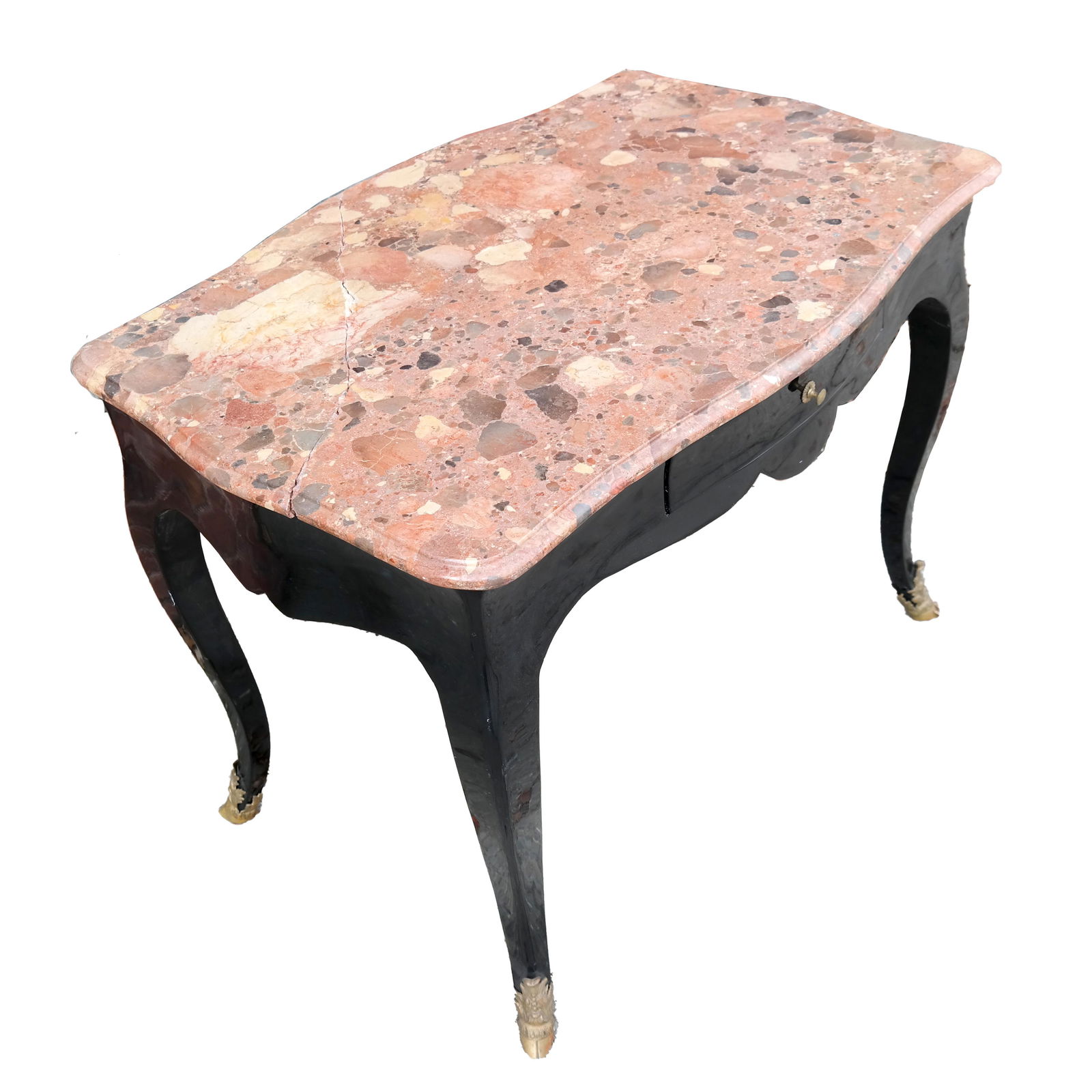 Louis XV-Style Lacquer & Marble Center Table (1 of 8)