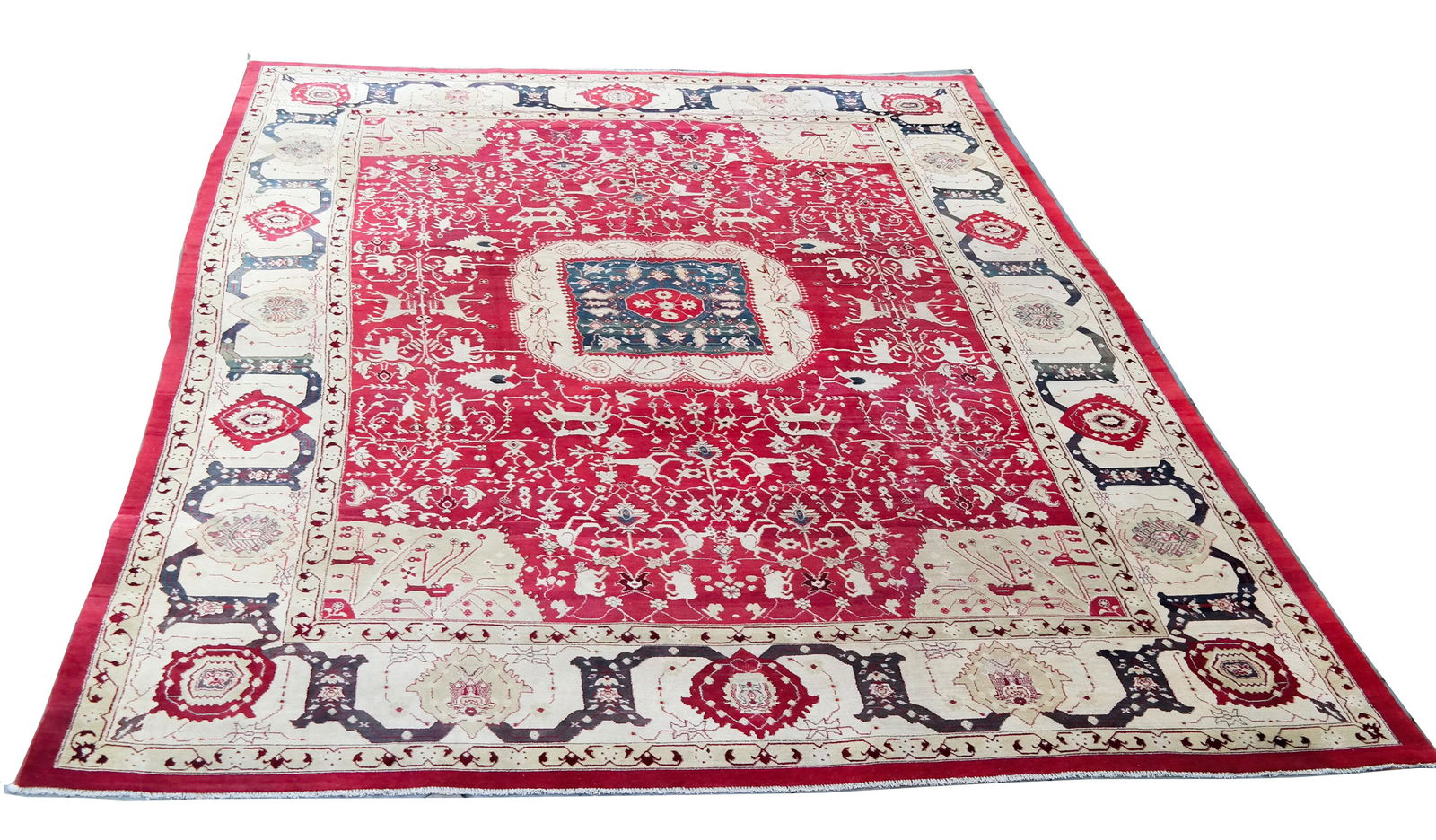 Semi-Antique Agra Rug, Animal Design (1 of 14)