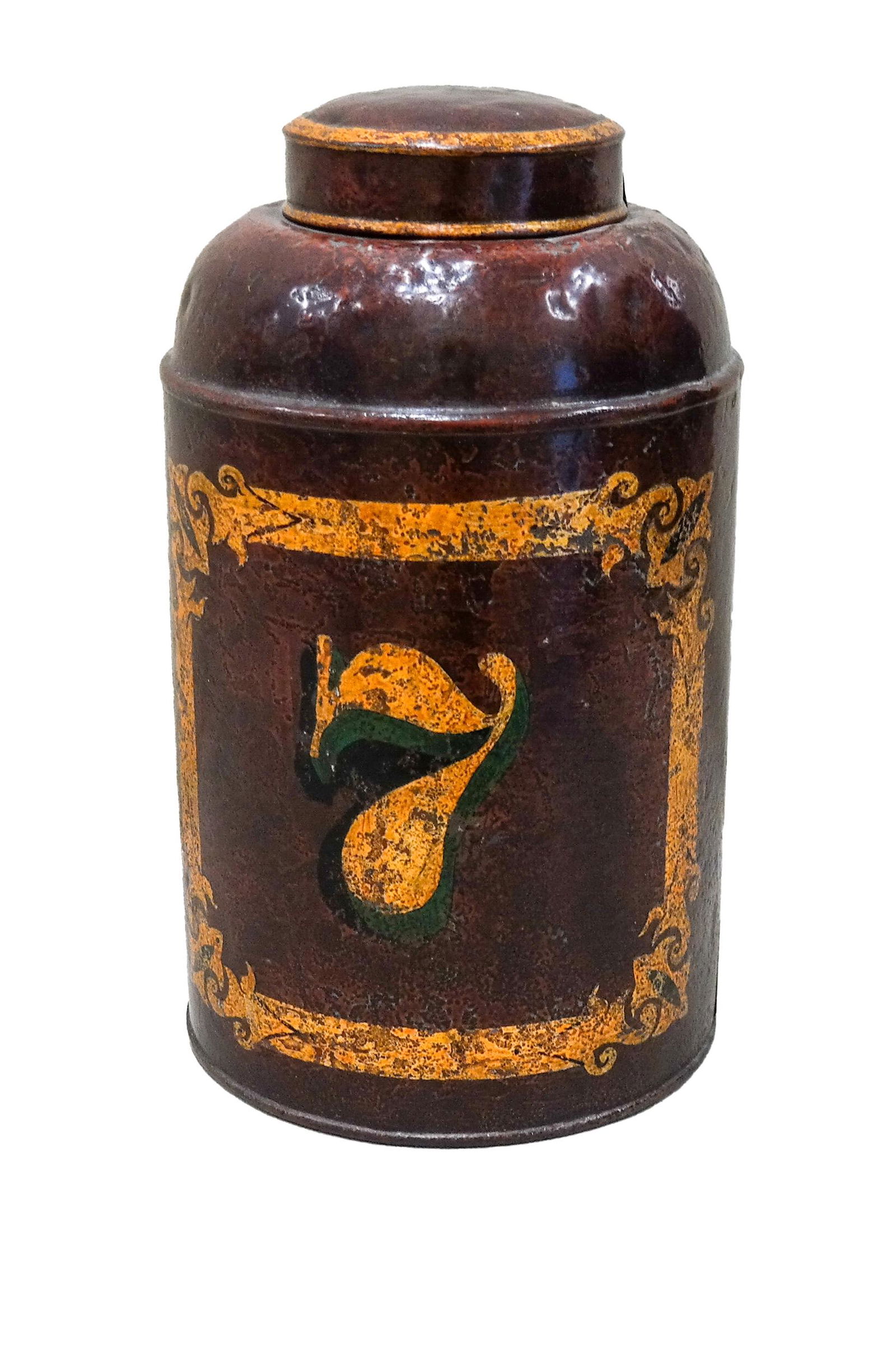 Tole Decorated Tea Canister (1 of 8)