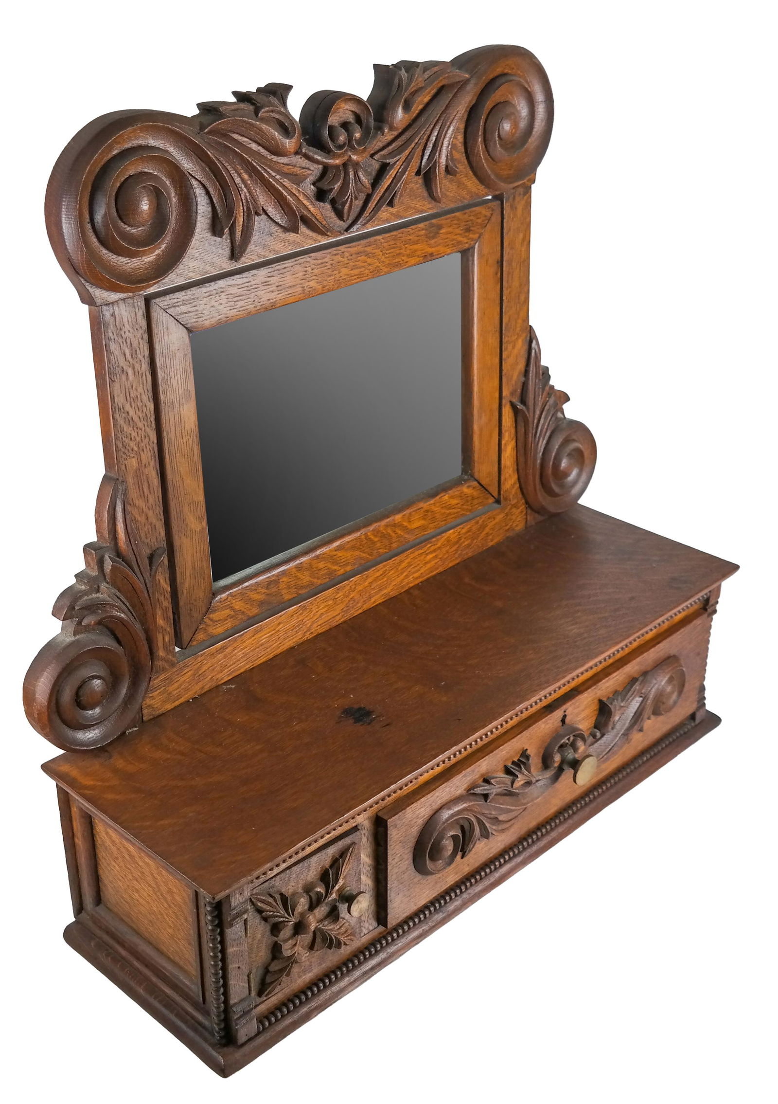 Oak Vanity / Dressing Table Shaving Mirror (1 of 6)