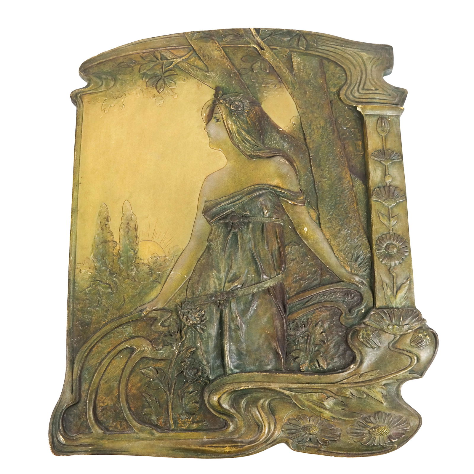 Art Nouveau Plaster Relief Plaque (1 of 6)