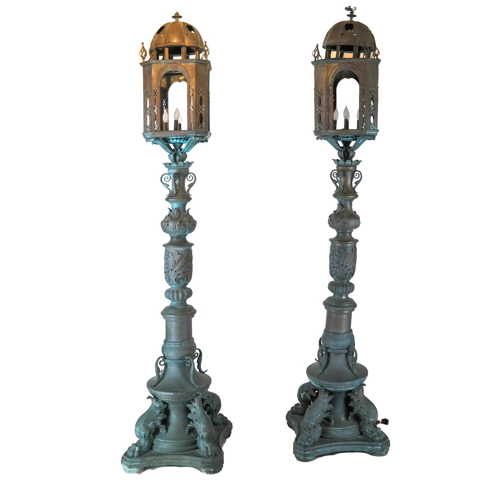 Pair Palatial Iron Torchieres (1 of 12)