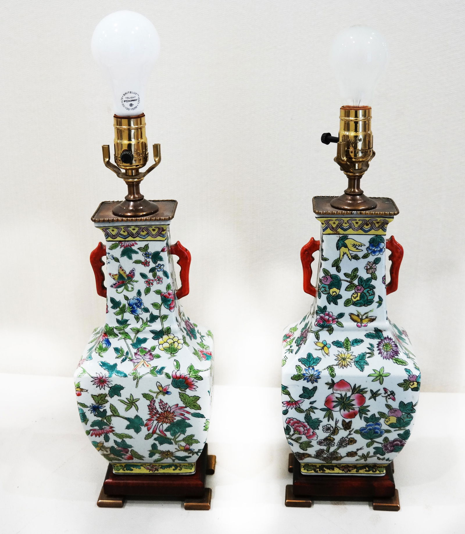 Pair of Rose Medallion-Style Table Lamps (1 of 7)