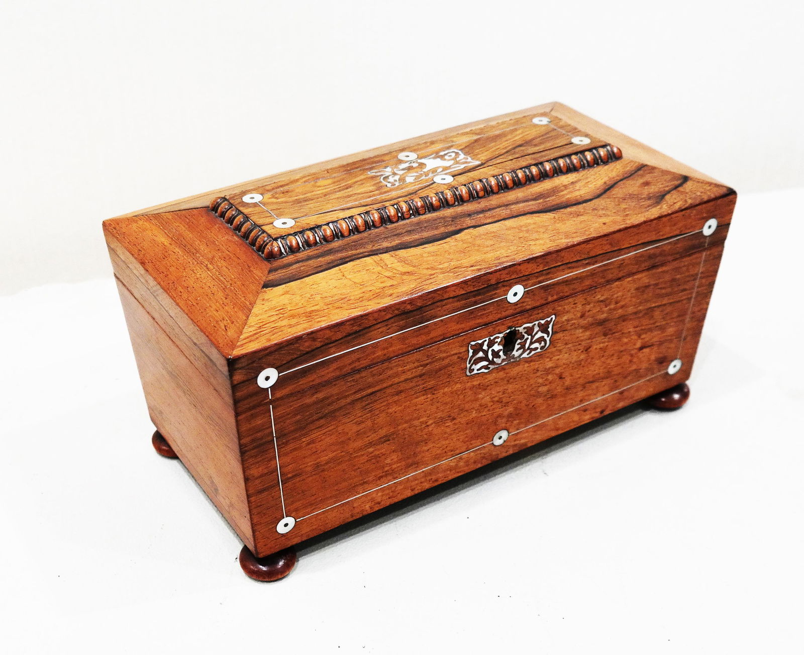 English Inlaid Tea Caddy (1 of 9)