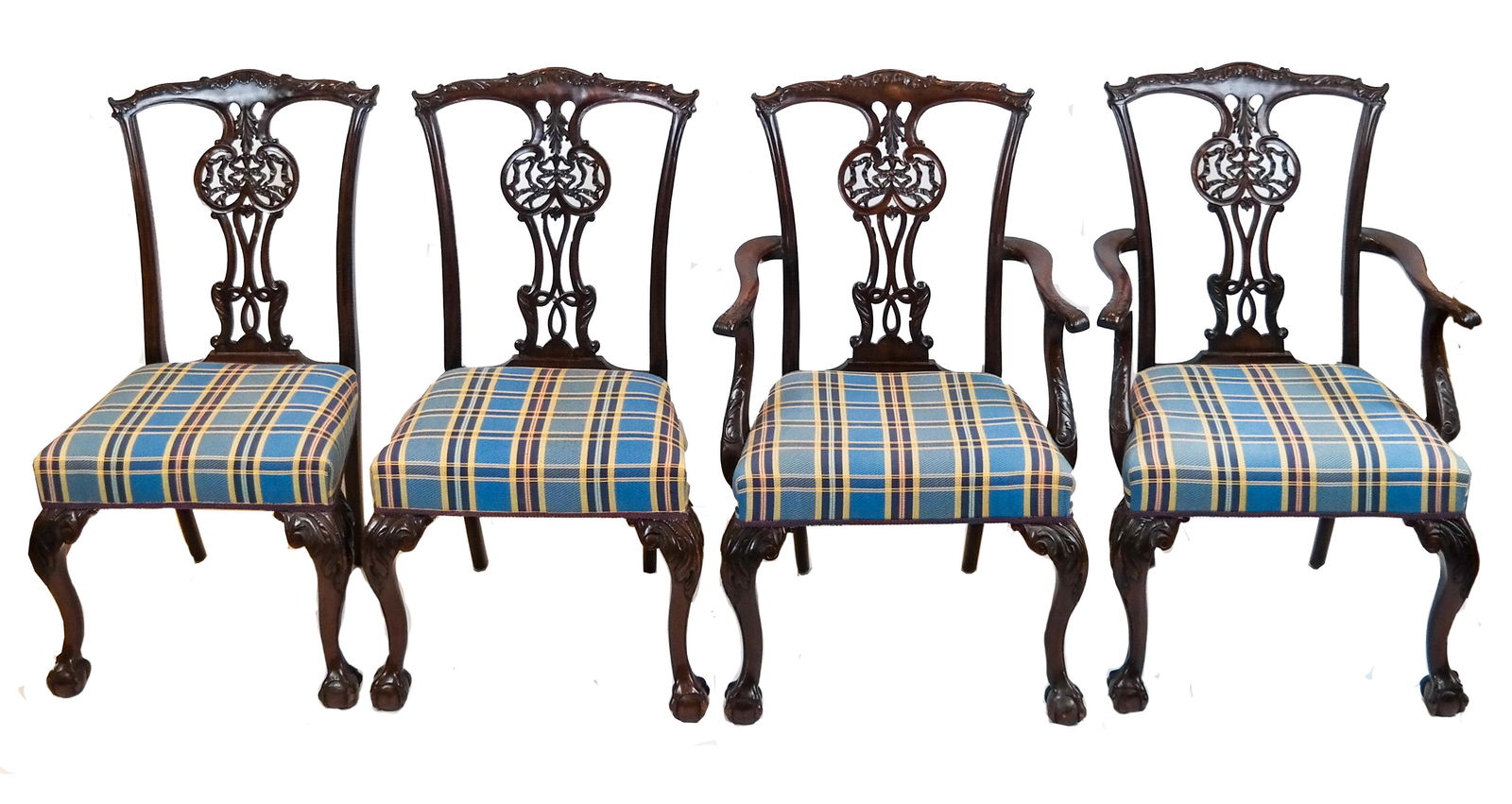 Four Mahogany Chippendale-Style Arm Chairs (1 of 9)