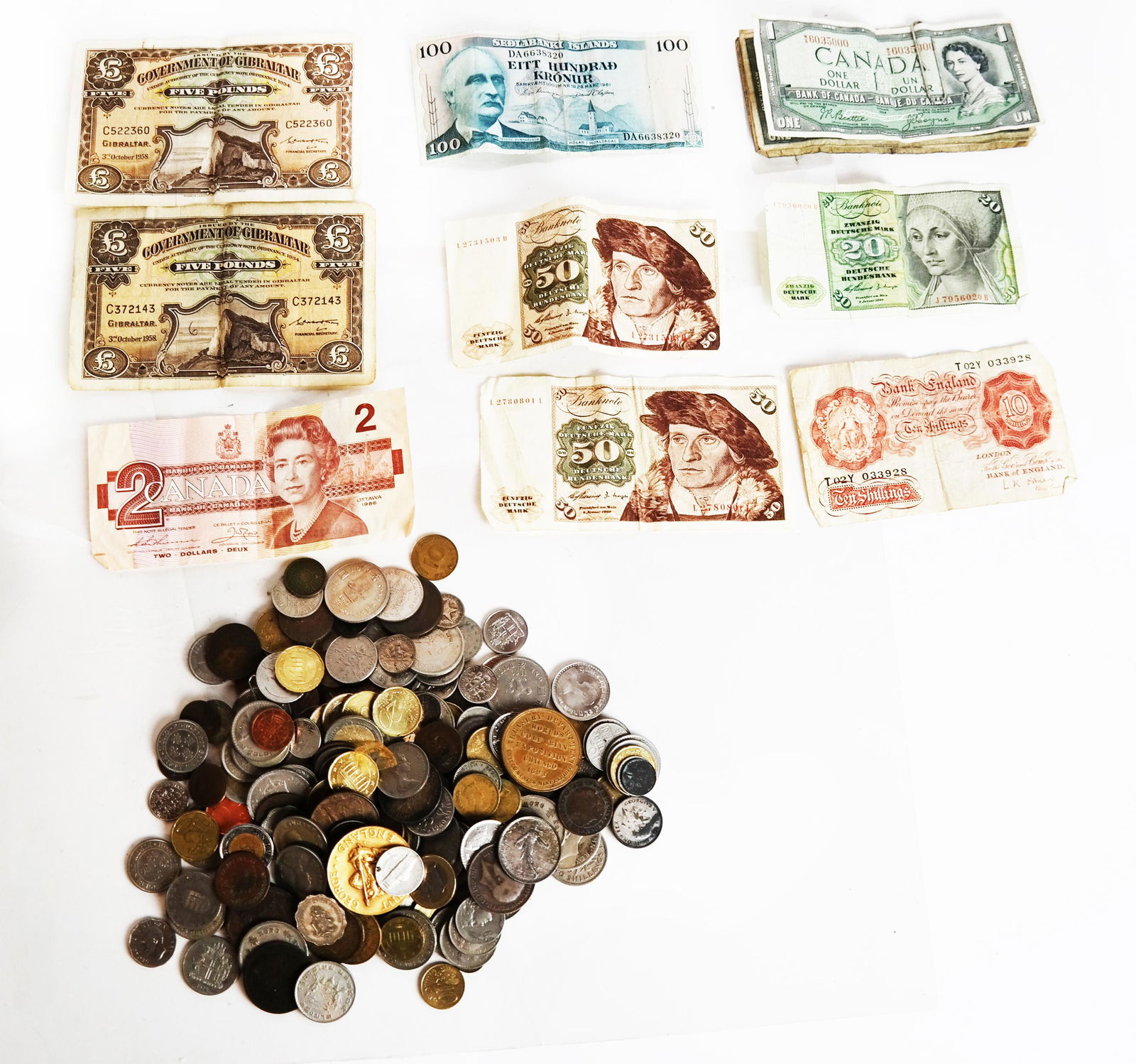 Mixed Lot of Coins & Paper Money (1 of 6)