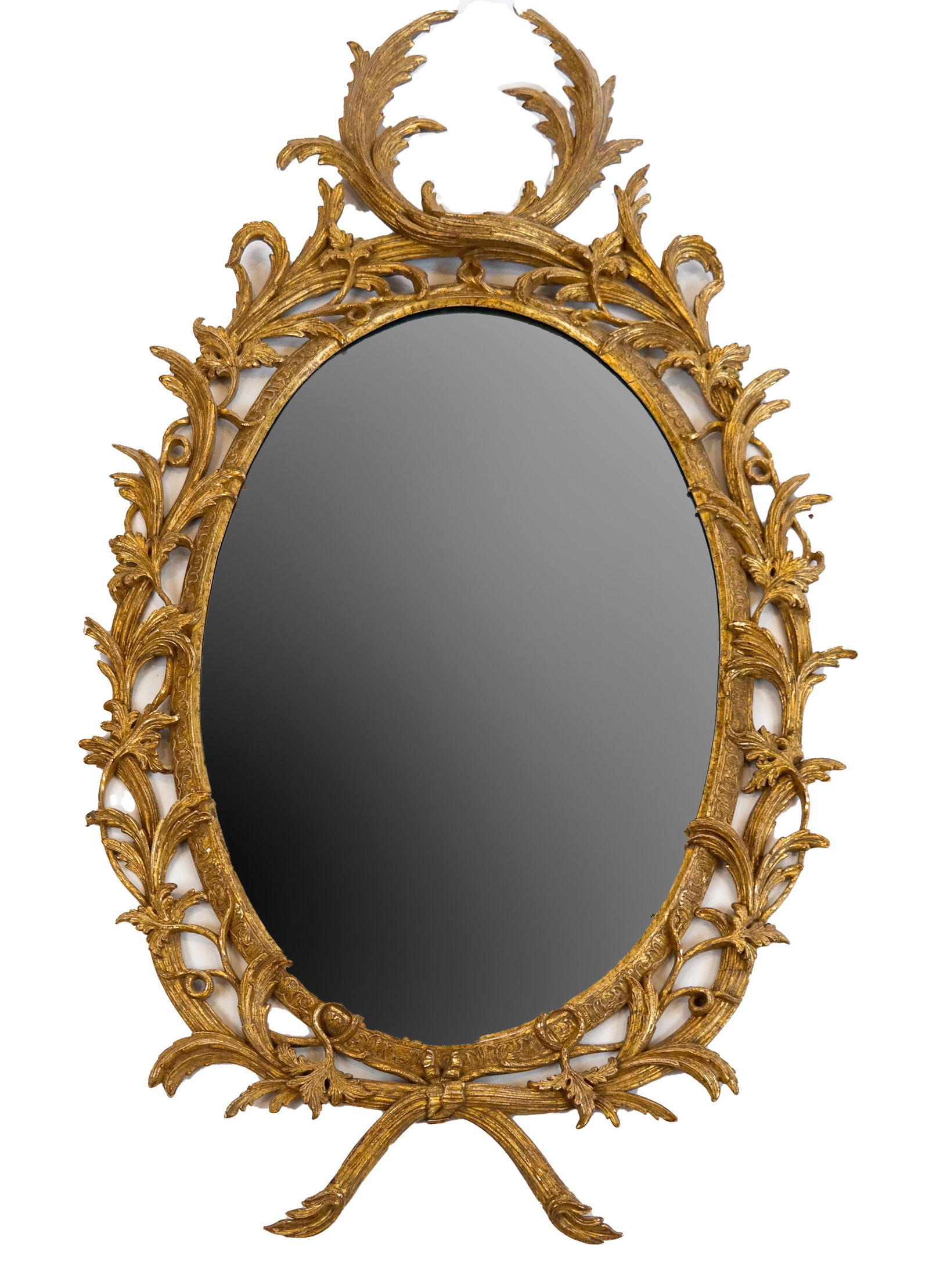 George III-Style Gilt Wood Oval Mirror (1 of 7)