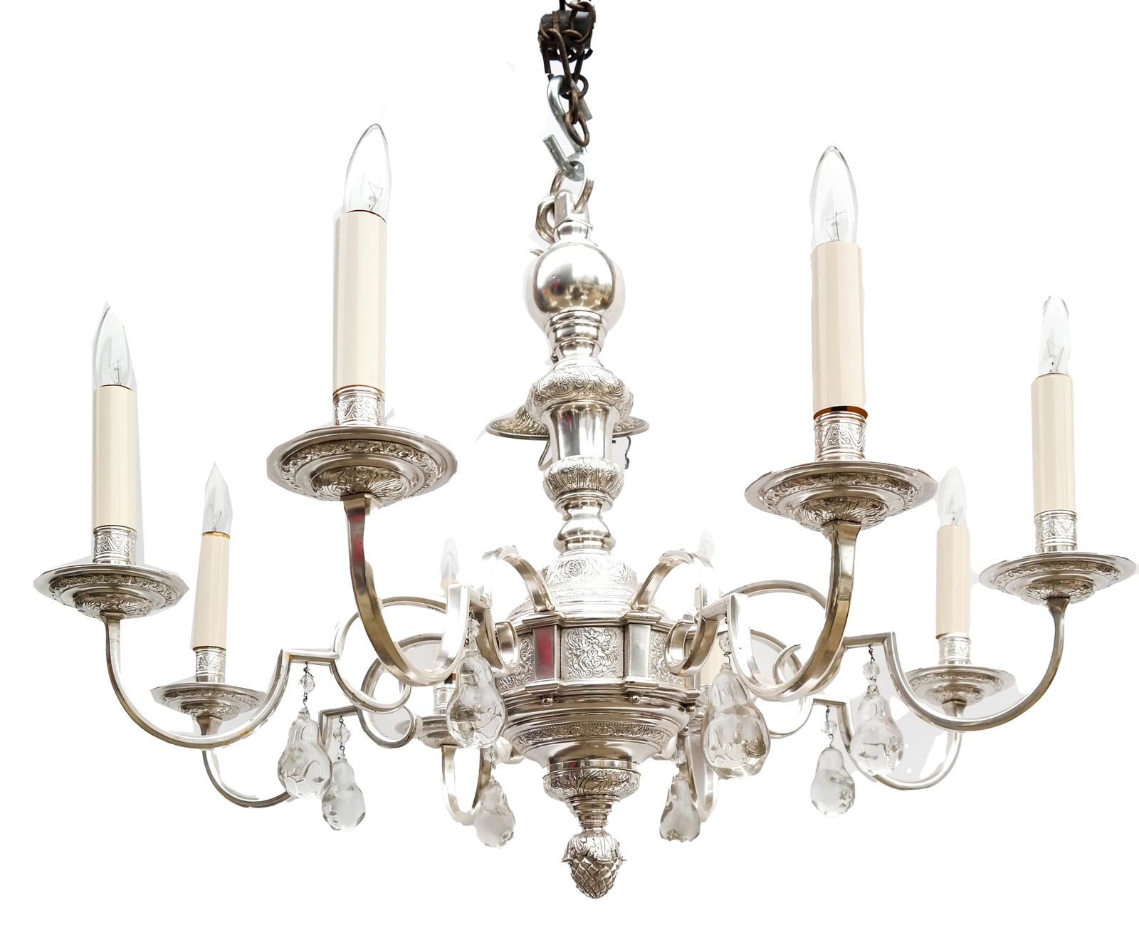 Dutch Silverplate 8-Light Chandelier (1 of 10)