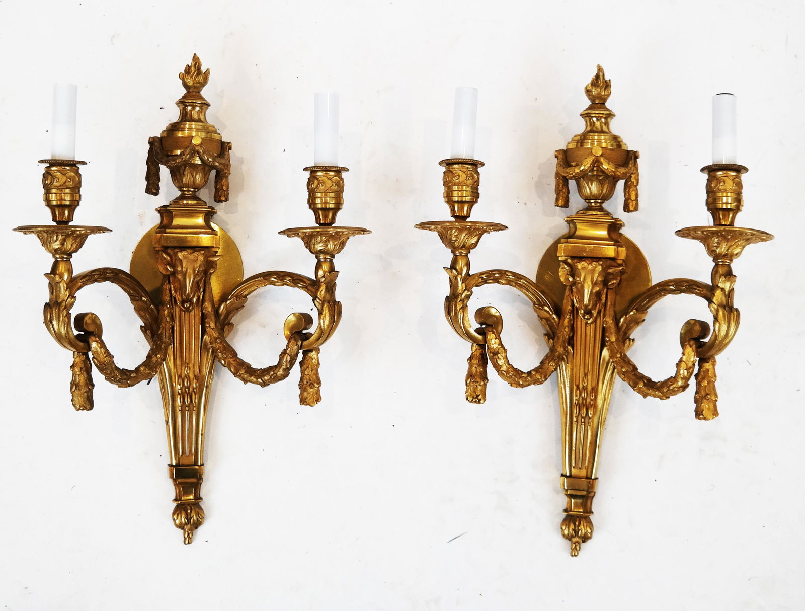 Pair French Bronze Dore Sconces (1 of 7)