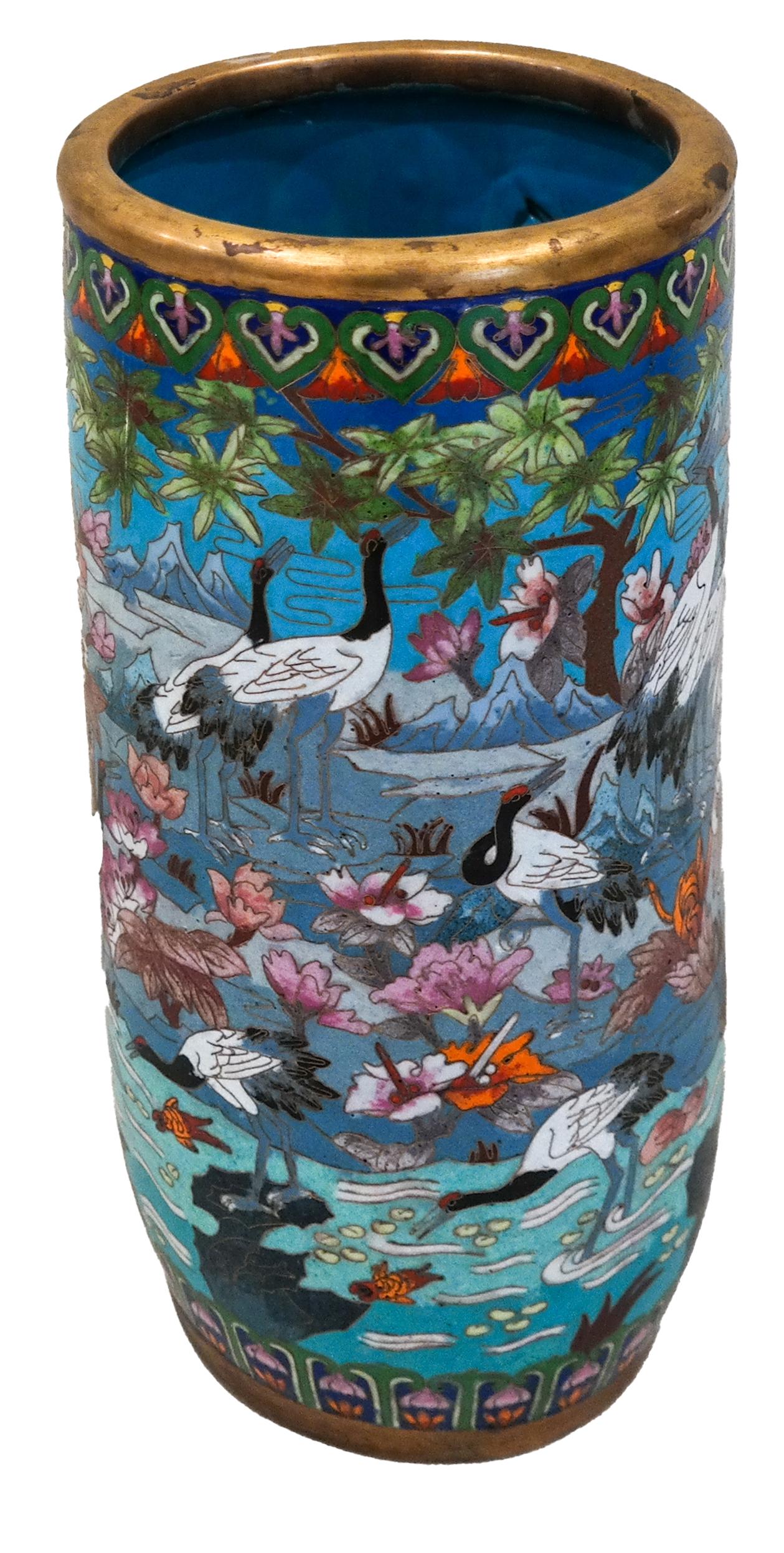 Chinese Cloisonne Enamel Vase (1 of 8)