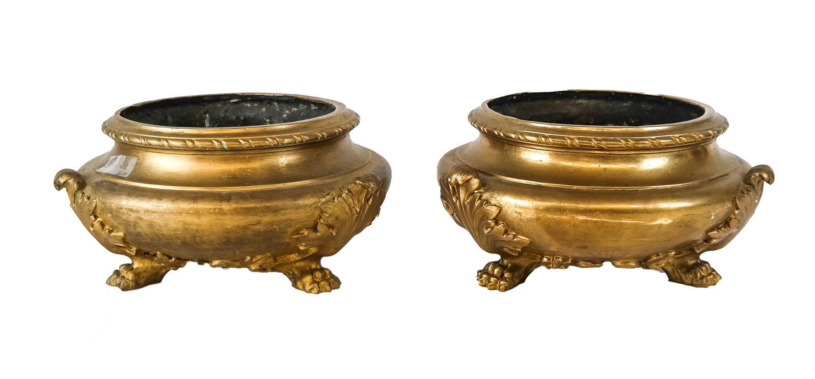 Pair Bronze Footed Planters (1 of 6)