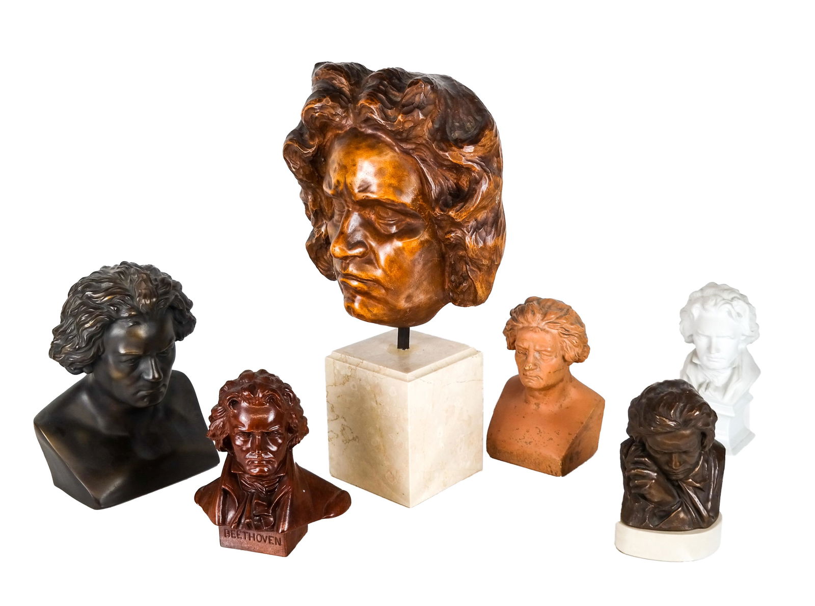 Group of 6 Assorted Busts of Beethoven (1 of 1)