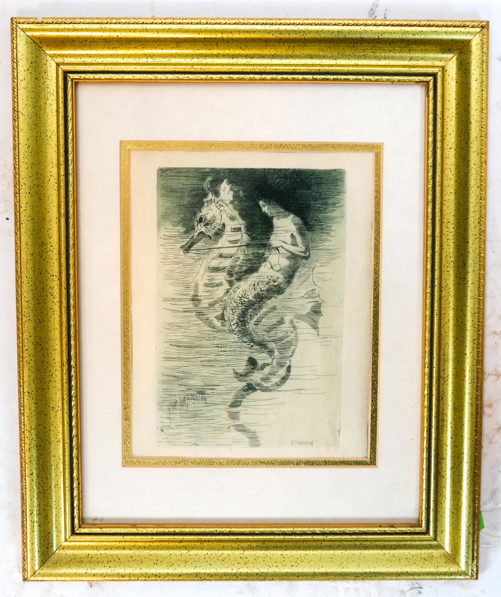 E.S. CHURCH: Mermaid - Etching (1 of 1)