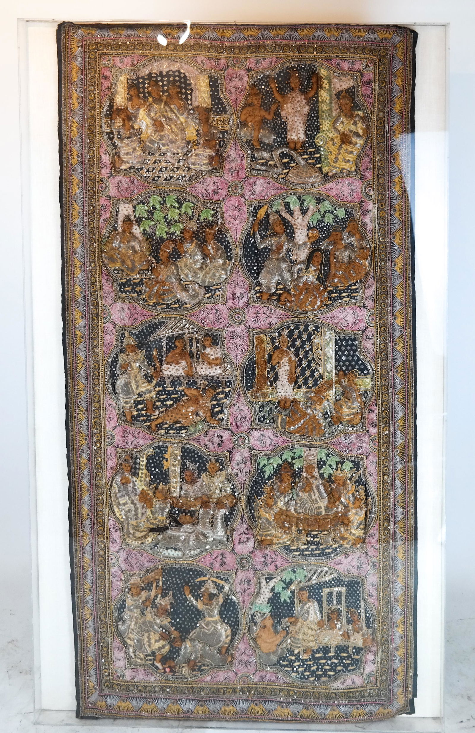 Large Indian Stuffed Embroidery Framed Panel (1 of 7)
