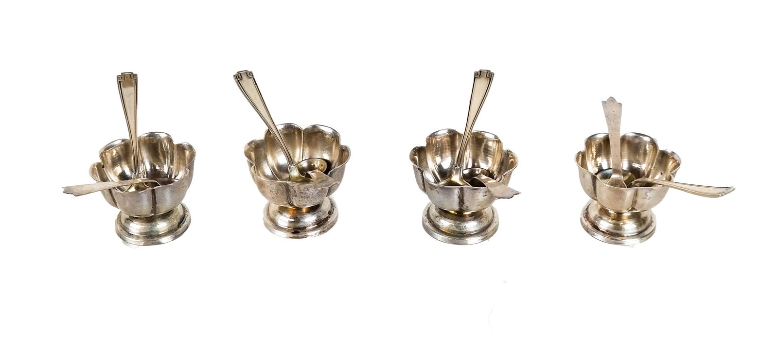 Mexican Sterling Silver Salts and Salt Spoons (1 of 7)