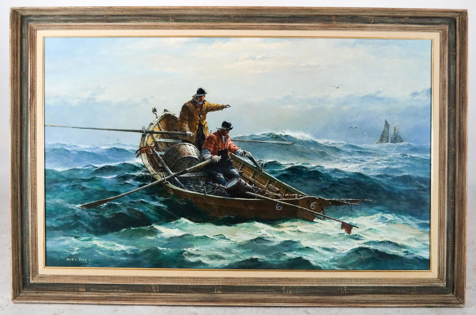 Jack Lorimer GRAY: Fishermen in a Storm - Painting (1 of 10)
