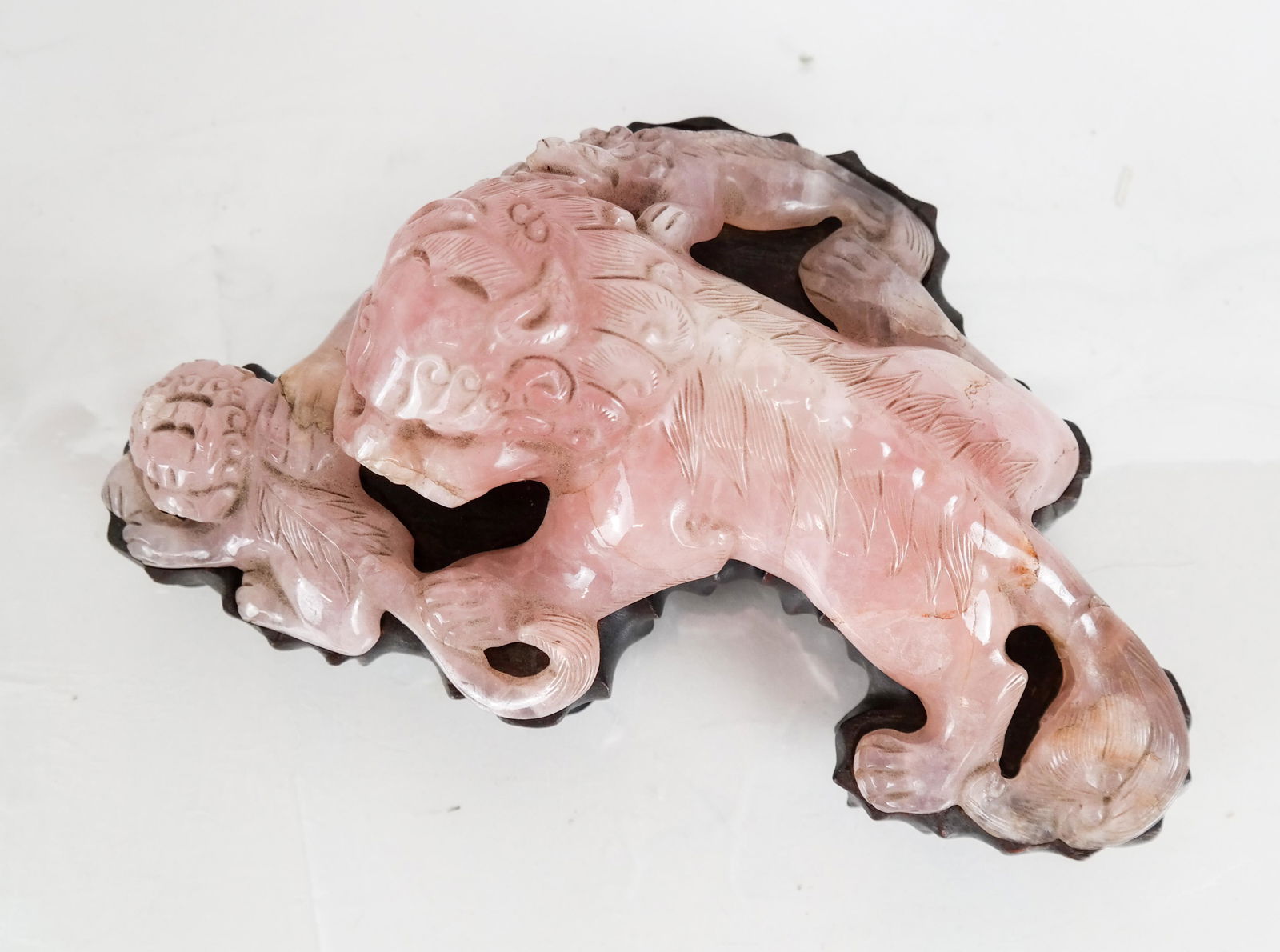 Chinese Rose Quartz Recumbent Foo Dog (1 of 7)