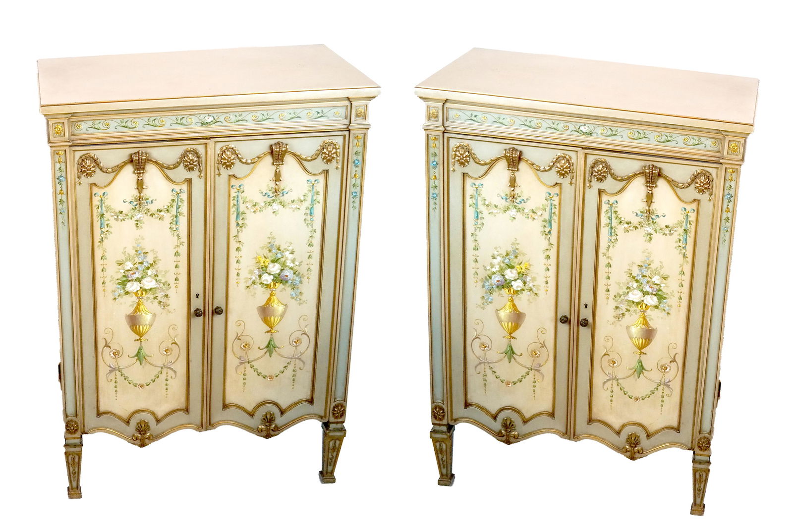 Pair of French Painted Decorated Cabinets (1 of 5)