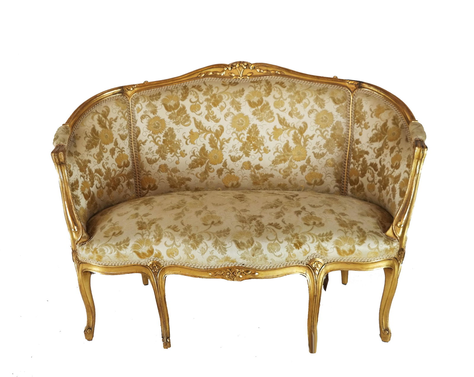 French Gilt Wood Settee (1 of 4)
