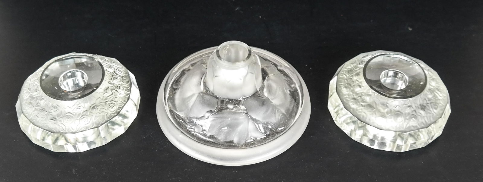 Three Lalique-Style Candle Holders (1 of 10)