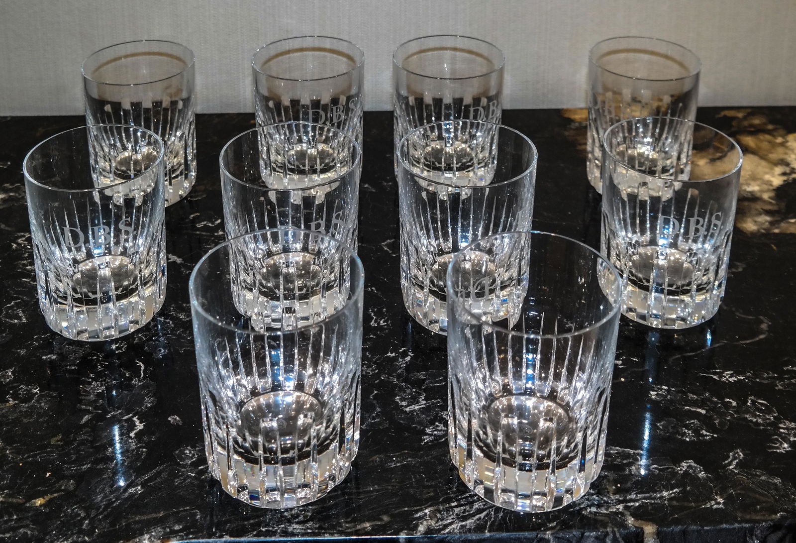 Ten Baccarat Crystal Rock Glasses (1 of 5)