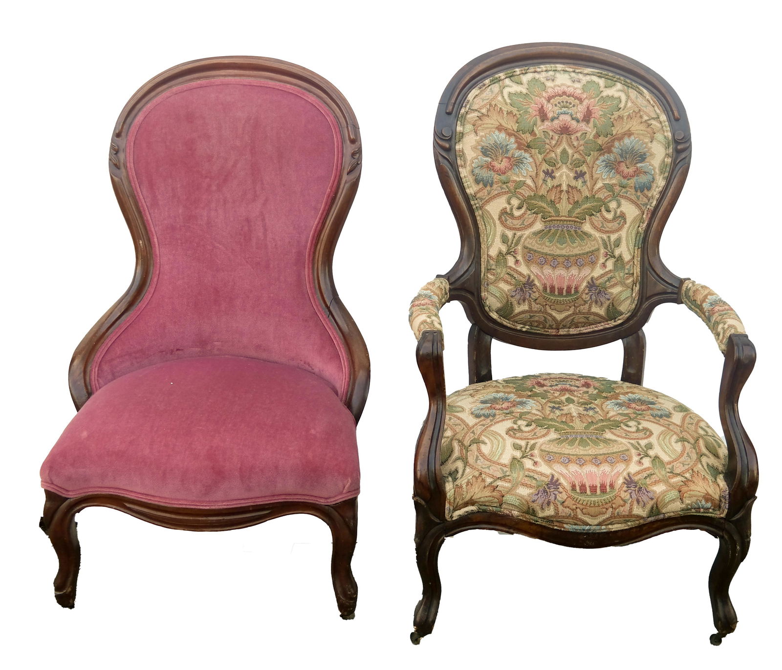 Two 19th C. Victorian Parlor Chairs (1 of 4)