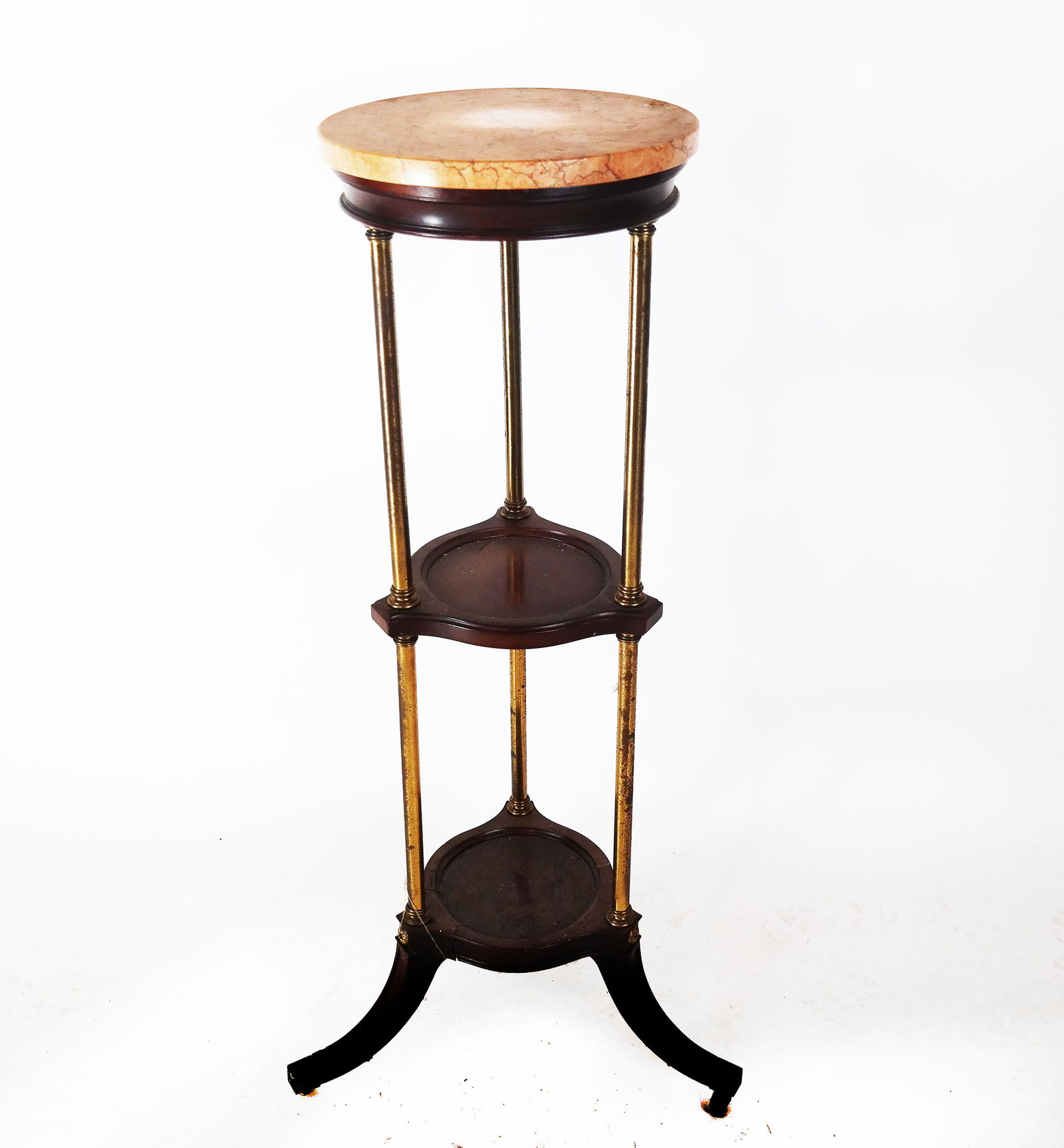 Regency-Style Bronze & Marble Top Pedestal (1 of 5)